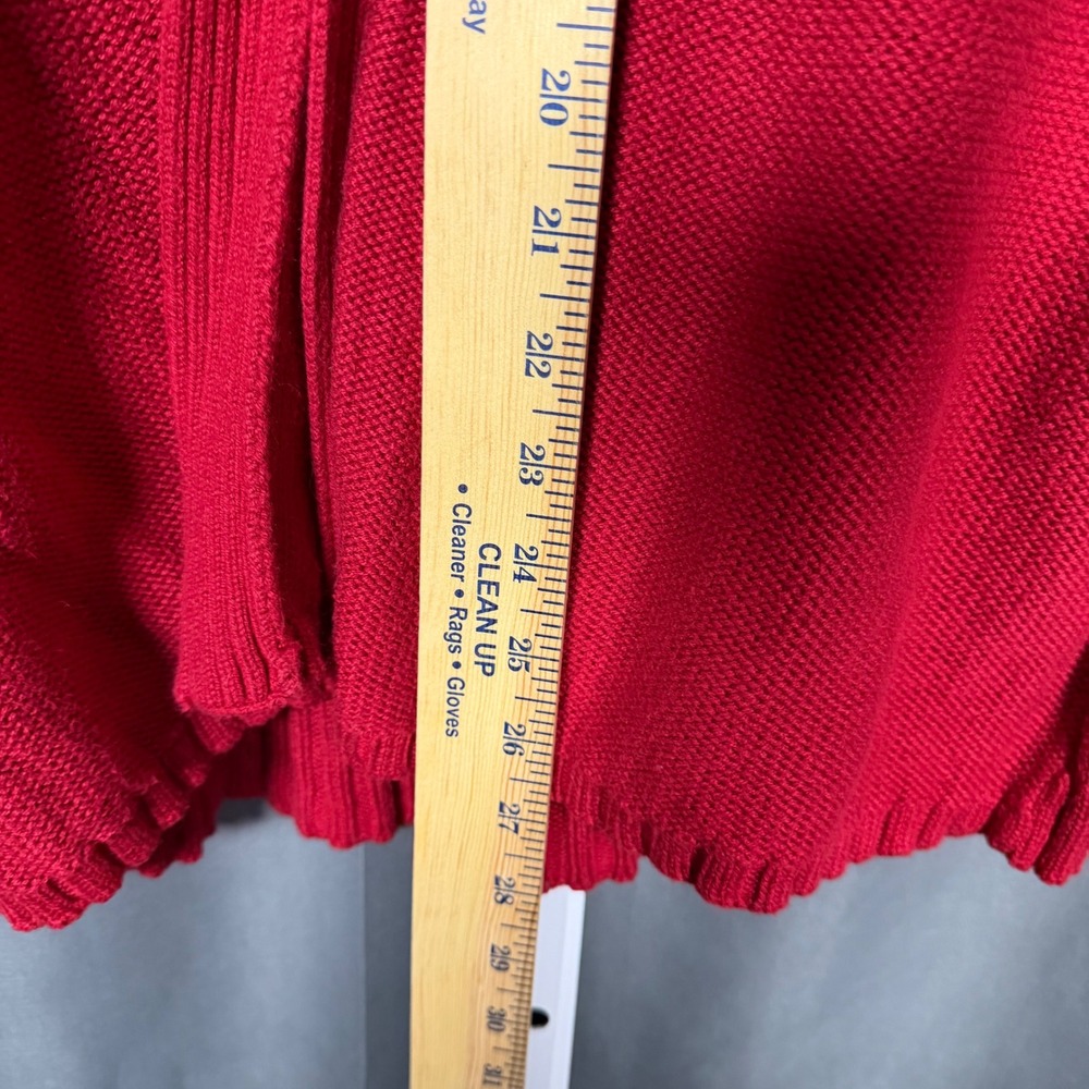 Coldwater Creek‎ Red Sleeveless Shawl Collar Sweater Vest XL Holiday Christmas - Picture 7 of 8